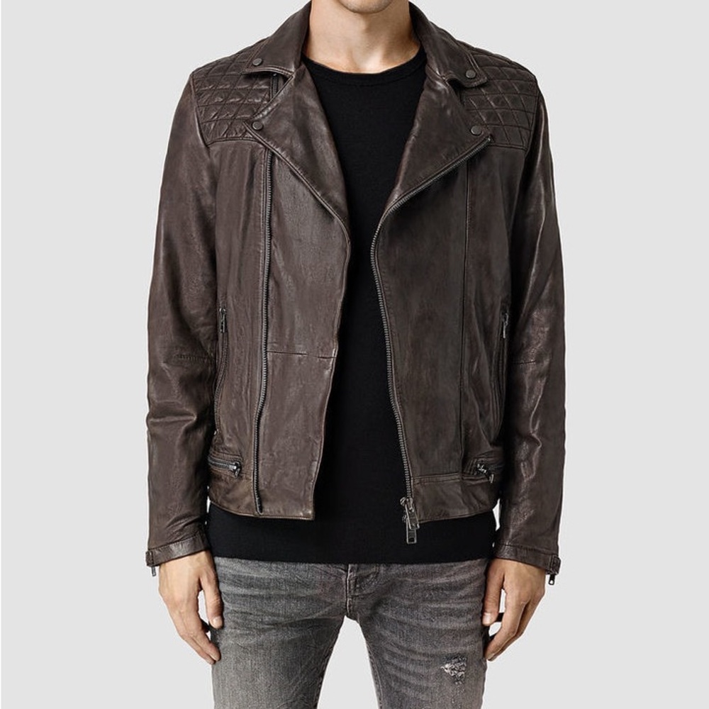 All Saints Mens Conroy Leather Jacket